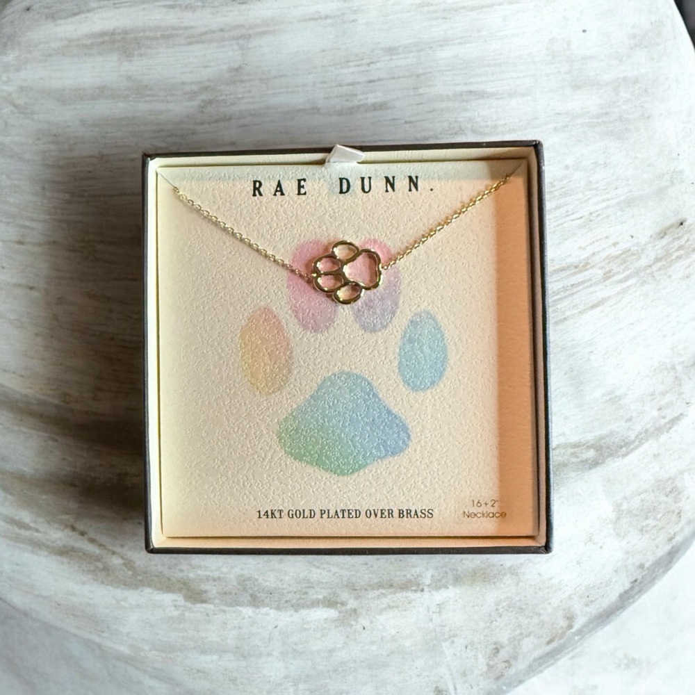 #219–Rae Dunn Gold Paw Pendant Necklace